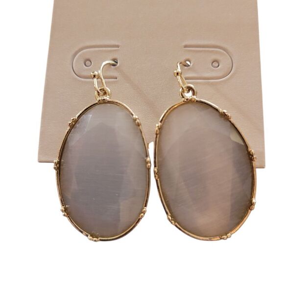 14th & Union Gold and Opal /cream Earrings - Picture 2 of 3